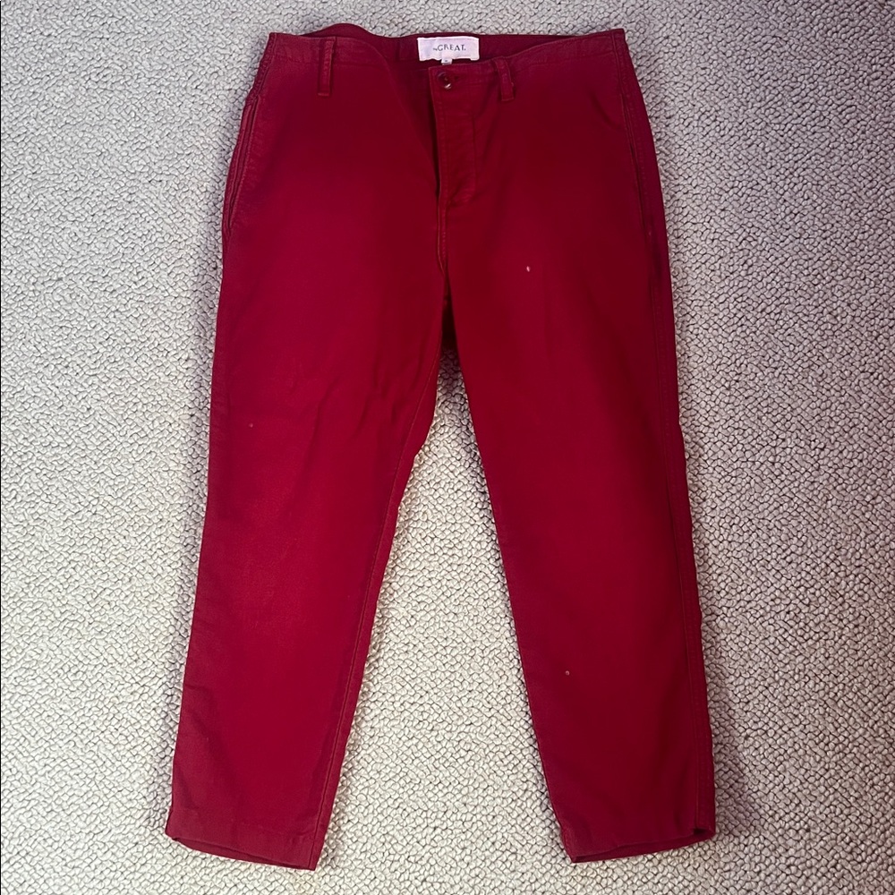 The GREAT cropped red cotton/linen pants size 26/M.